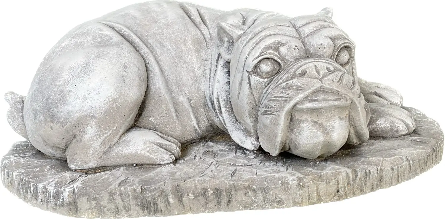 Artikelbild 10 des Artikels “Spike - Liegende Bulldogge auf Sockel, 38 cm L | Steinguss “